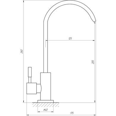 Кран для зворотнього осмосу Globus Lux ALPEN SBT1-55M-GRAY