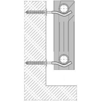 Кронштейн секційного радіатора CRISTAL NS-1011B штирьковий білий з дюбелем ф9х245мм (кратно 2)