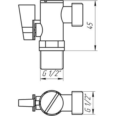 Кран кульовий кутовий з фільтром SOLOMON 1/2″x1/2″ А7041(7043)