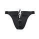 Чоловічі сліпи на шнурівці Passion 044 SLIP BEN XXL/XXXL Black, екошкіра, люверси