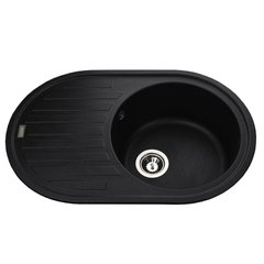 Гранітна мийка Globus Lux OHARA чорний металік 770х500мм-А0001
