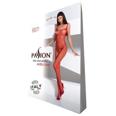 Бодістокінг Passion BS071 red, комбінезон на бретелях
