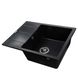 Гранітна мийка Globus Lux ONE чорний металік 650х500мм-А0001 000021069 фото 2