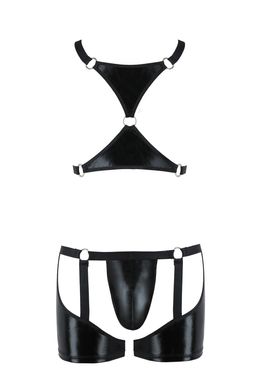 Комплект еротичної чоловічої білизни Passion 047 SET JOHN L/XL Black, труси, портупея