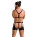 Комплект еротичної чоловічої білизни Passion 047 SET JOHN XXL/XXXL Black, труси, портупея