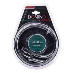 Шланг душовий DOMINO NH-100C- хромований ,розтяжний 100-130см в блістері (01D)