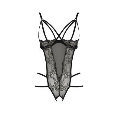 Боді монокіні з відкритими грудями VALERY BODY black L/XL - Passion Exclusive