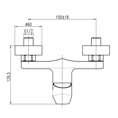 Змішувач для душа TOPAZ CAPRI TCA-15701-H43 вертикальний,картридж D35 (комплект)