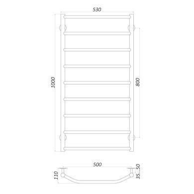 Рушникосушарка UNIO LT W 1000-500-9 Драбинка Трапеція вода