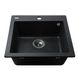 Гранітна мийка Globus Lux AOSTA чорний металiк 490x455мм-А0001 000023578 фото 3