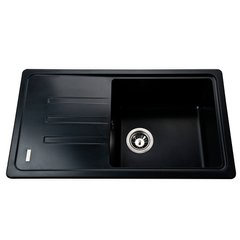 Гранітна мийка Globus Lux LUGANO чорний 780х435мм-А0002