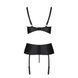 Корсет з відкритими грудьми Passion JANNIES CORSET S/M black, стрінги в наборі