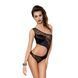 Боді-монокіні Petra Body black S/M &mdash; Passion Exclusive, з асиметричним кроєм, відкрите плече